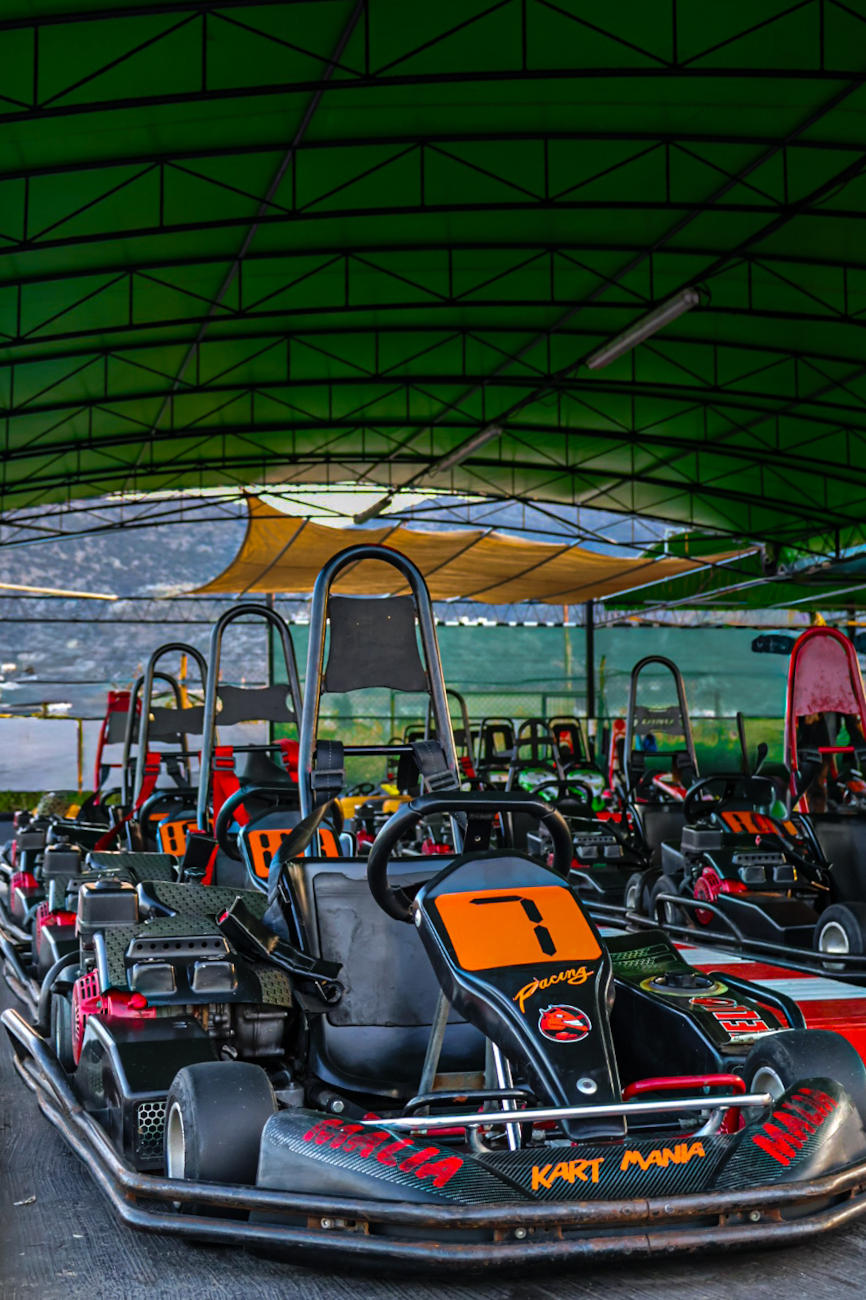 Go kart racing action